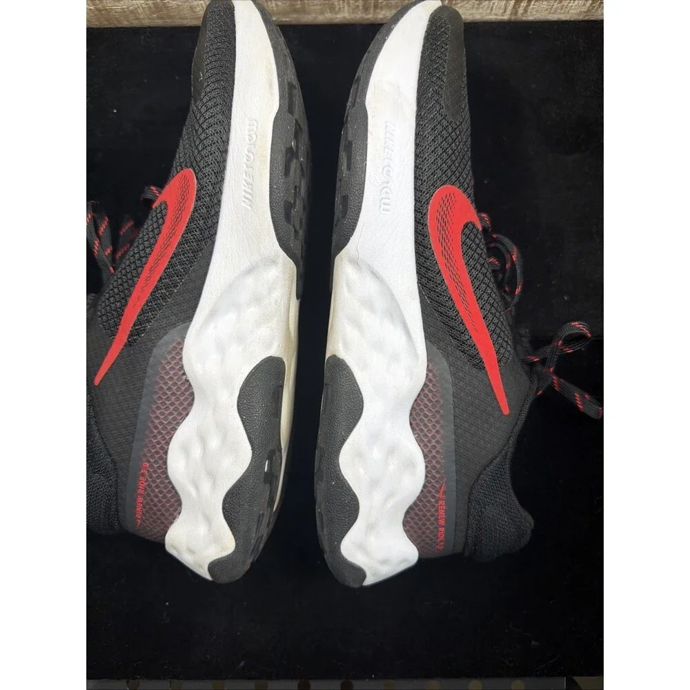Nike Renew Ride 3 Running Shoes Men’s Size 8 Black Red DC8185-002 EUC